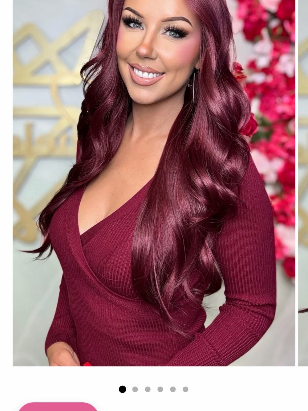 Chelsey Smith Crowns Brett (Black Cherry) Burgundy Long Women's Wig -